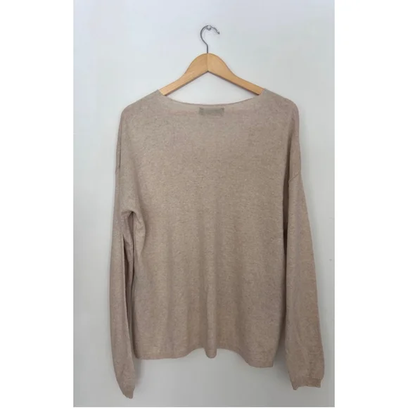 Aggel cashmere blend Knitwear Beige V-Neck Sweater Size S - Picture 2 of 8